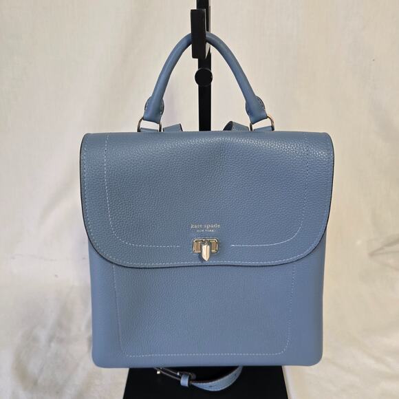 Kate Spade Essential Medium Backpack Manta Blue Leather w/ Dust Bag NWOT main image 12